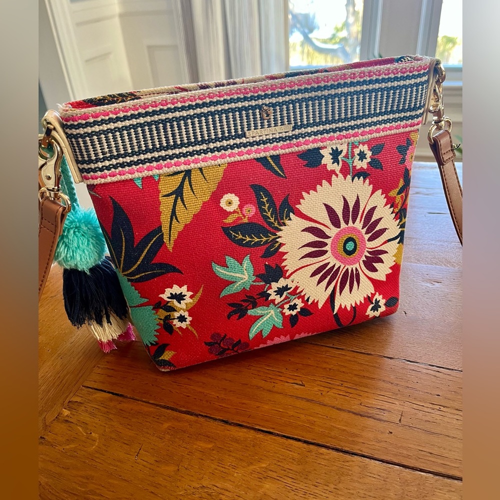 Spartina 449 Red Floral Crossbody 9”x10” (not the small size)